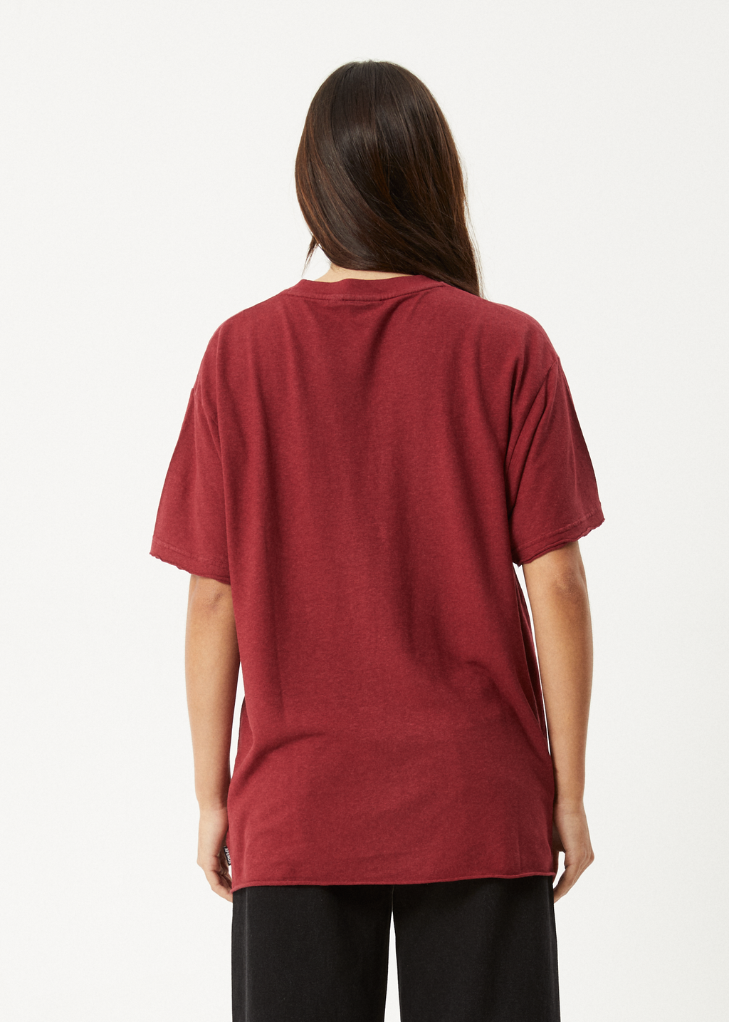 AFENDS Womens Slay - Oversized Tee - Burgundy