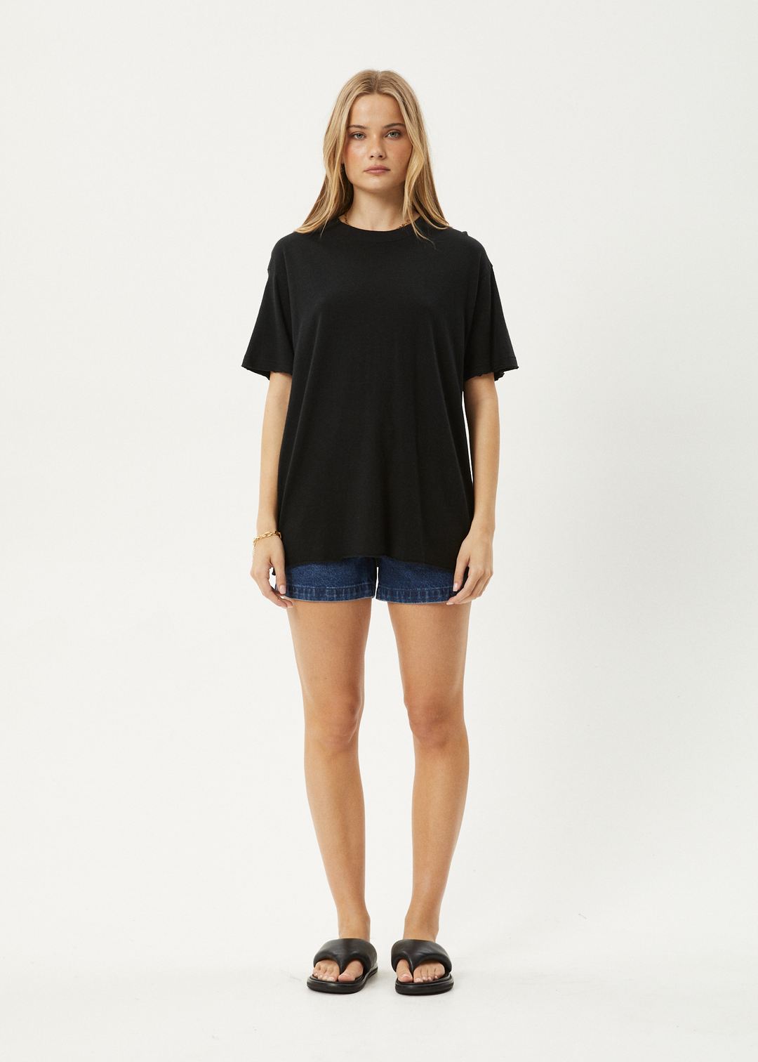 AFENDS Womens Slay - Oversized Tee - Black 