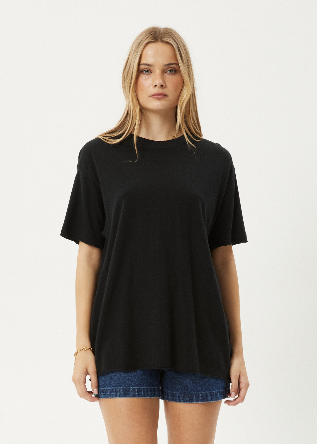 AFENDS Womens Slay - Oversized Tee - Black 