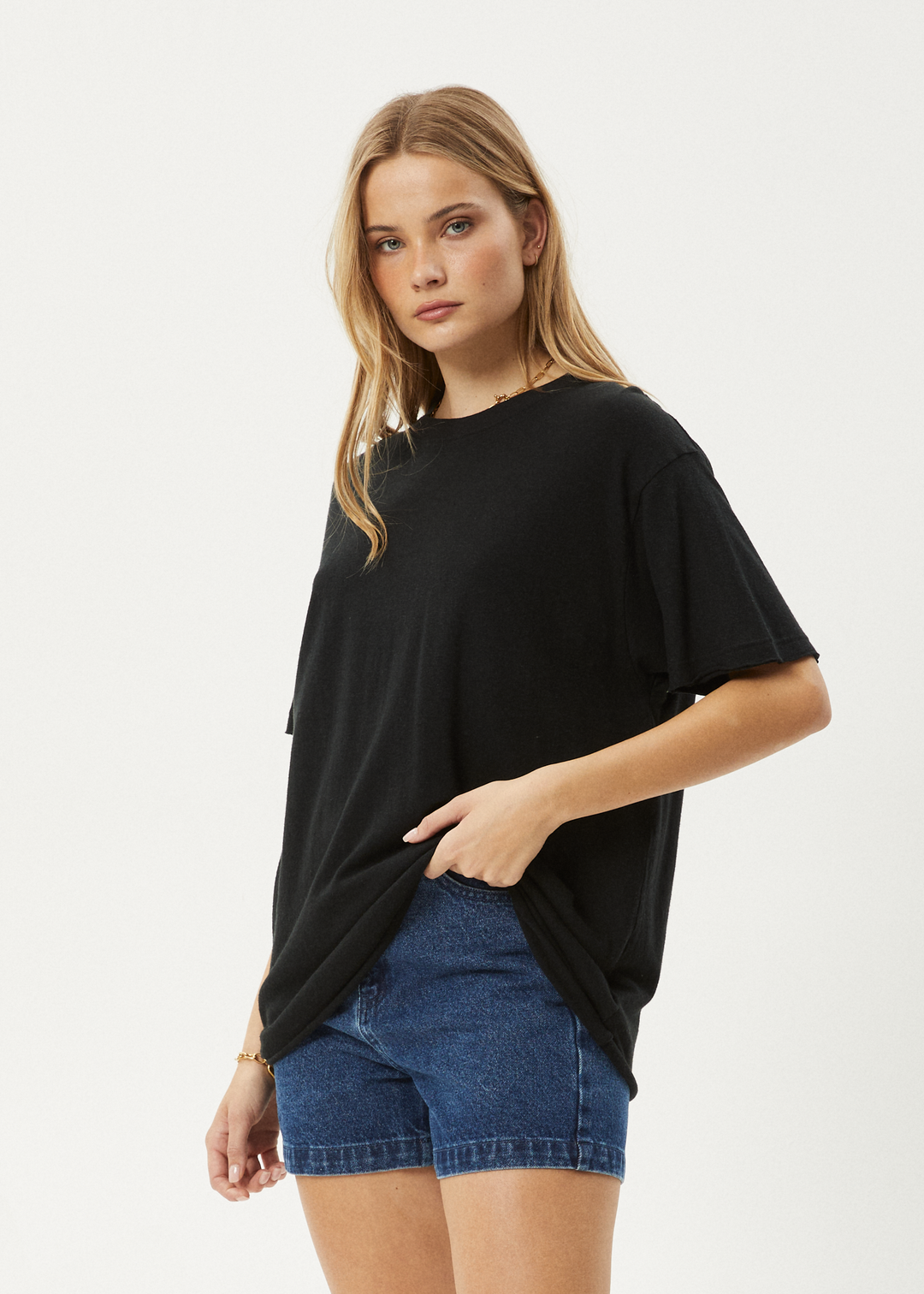 AFENDS Womens Slay - Oversized Tee - Black 