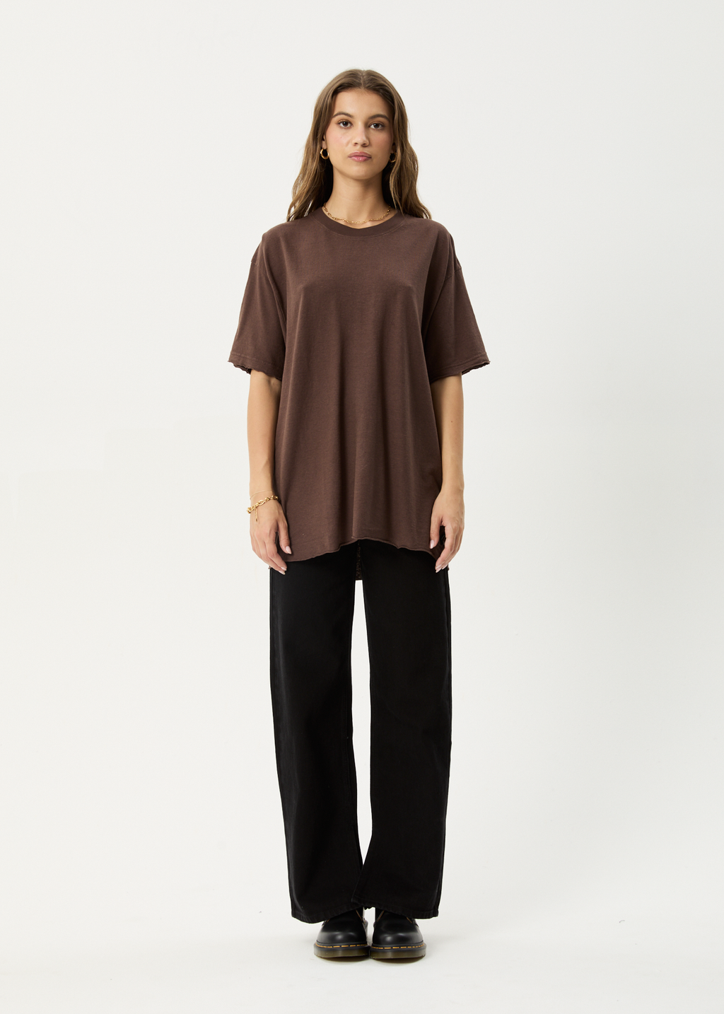 AFENDS Womens Slay - Oversized Tee - Coffee