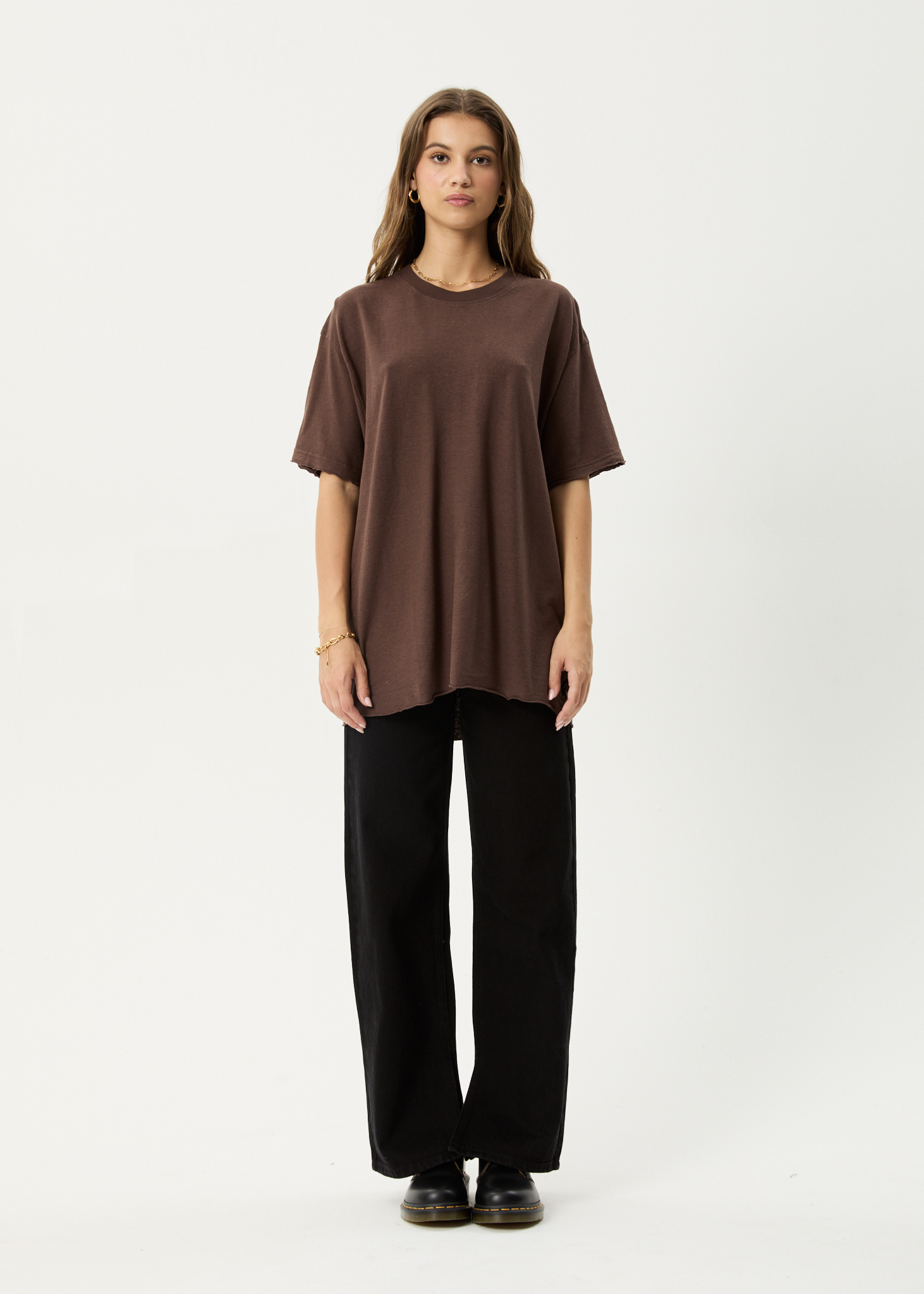 AFENDS Womens Slay - Oversized Tee - Coffee