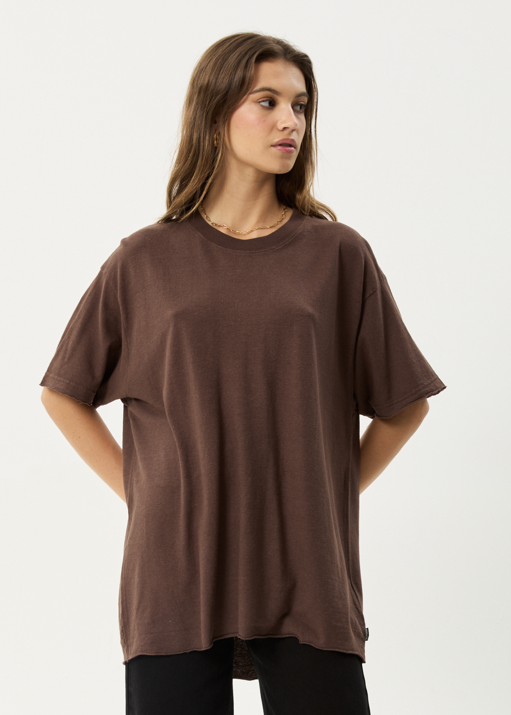 AFENDS Womens Slay - Oversized Tee - Coffee