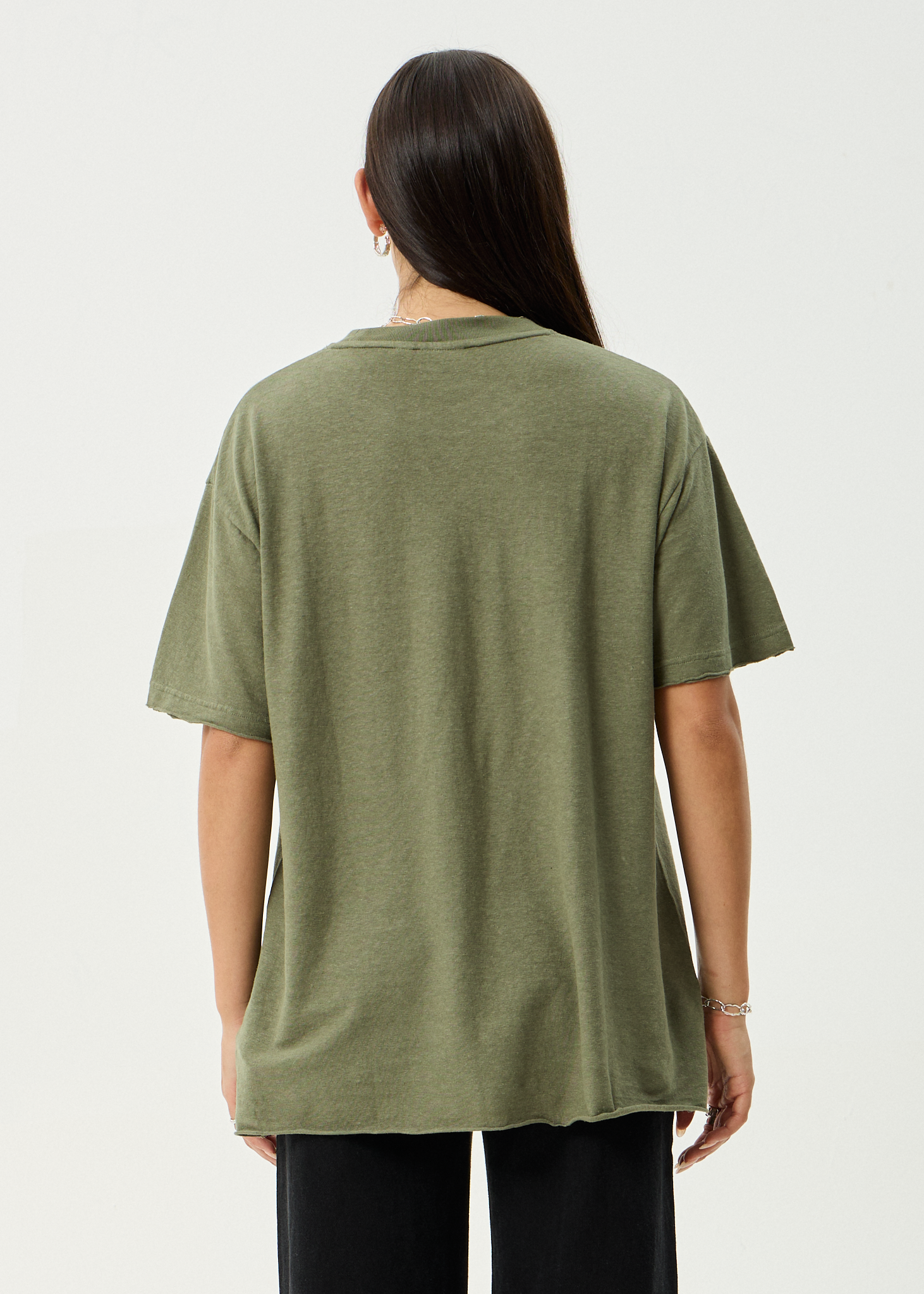 AFENDS Womens Slay - Oversized Tee - Deep Olive