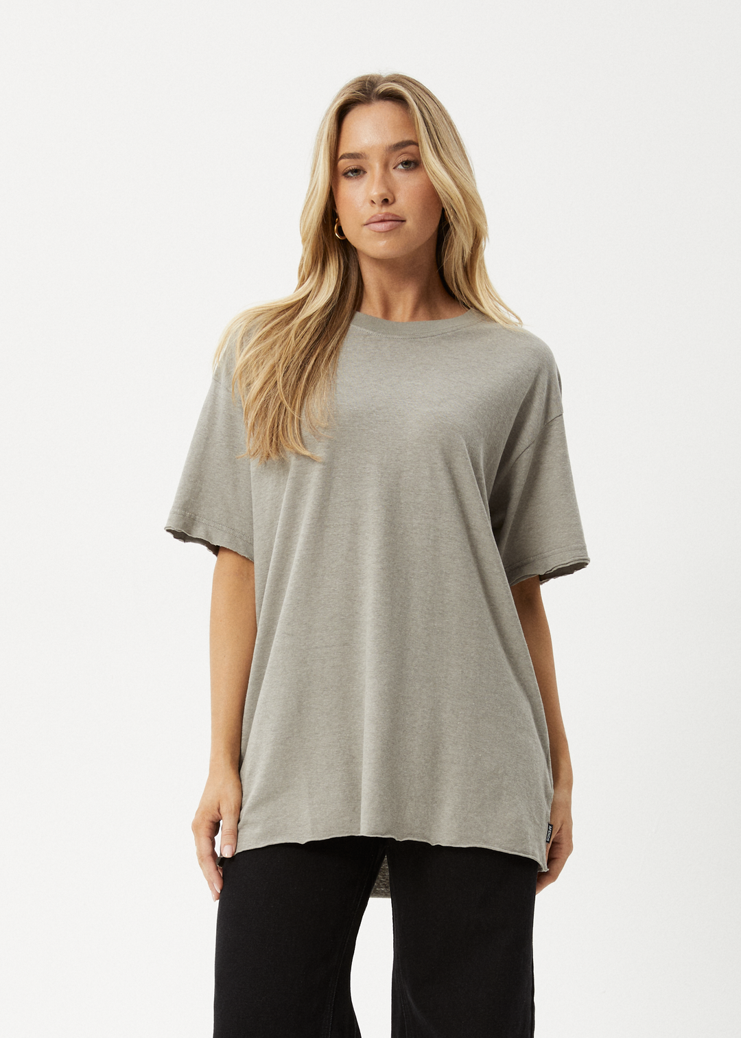 AFENDS Womens Slay - Oversized Tee - Olive 