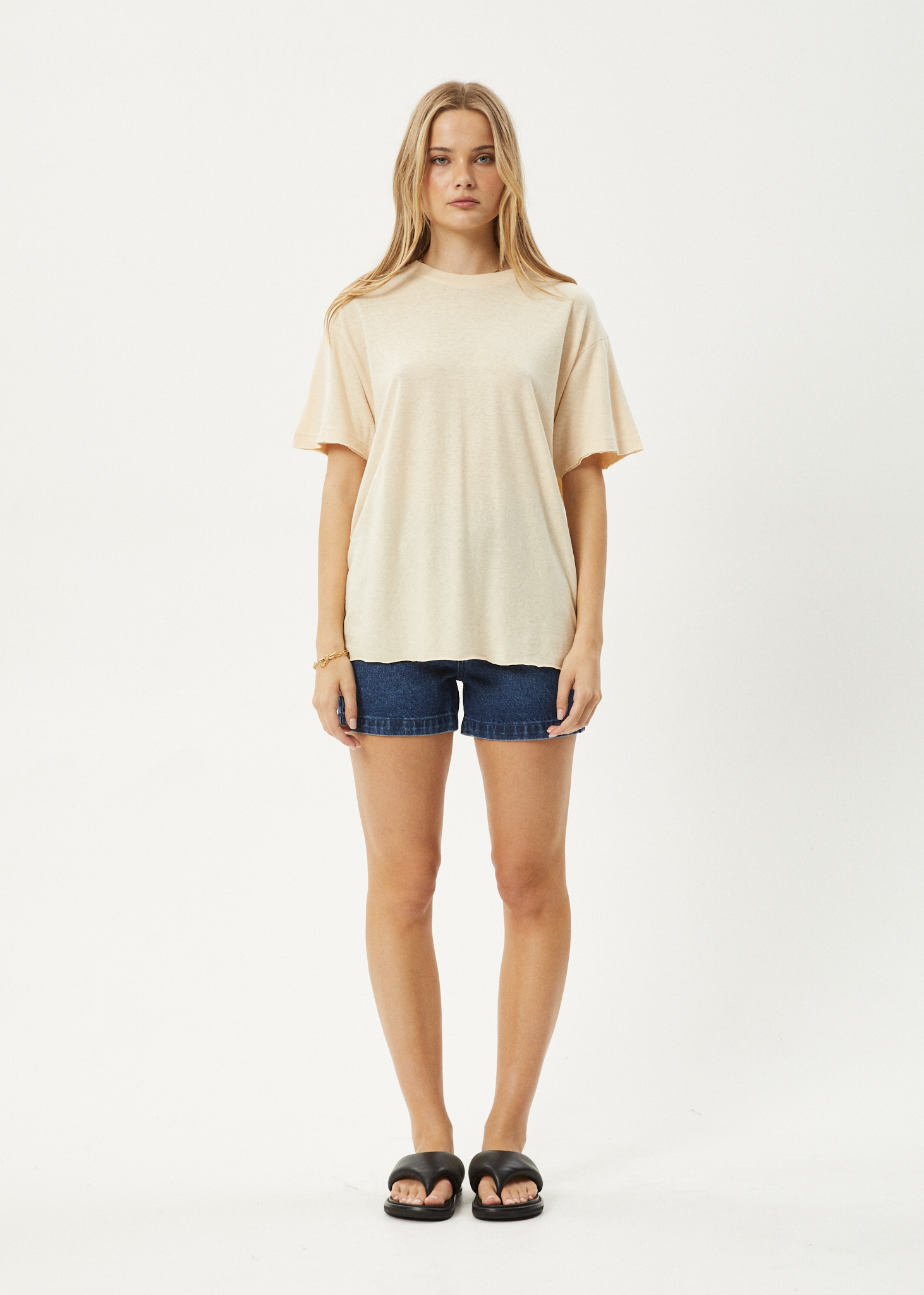 AFENDS Womens Slay - Oversized Tee - Sand