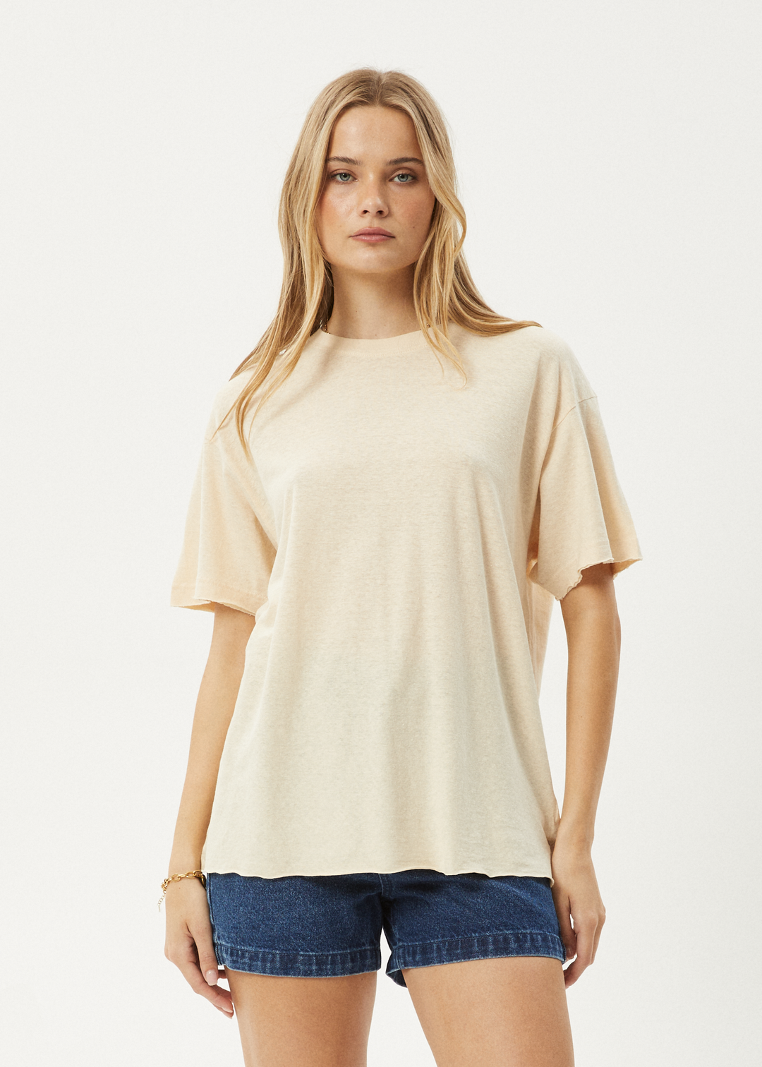 AFENDS Womens Slay - Oversized Tee - Sand 