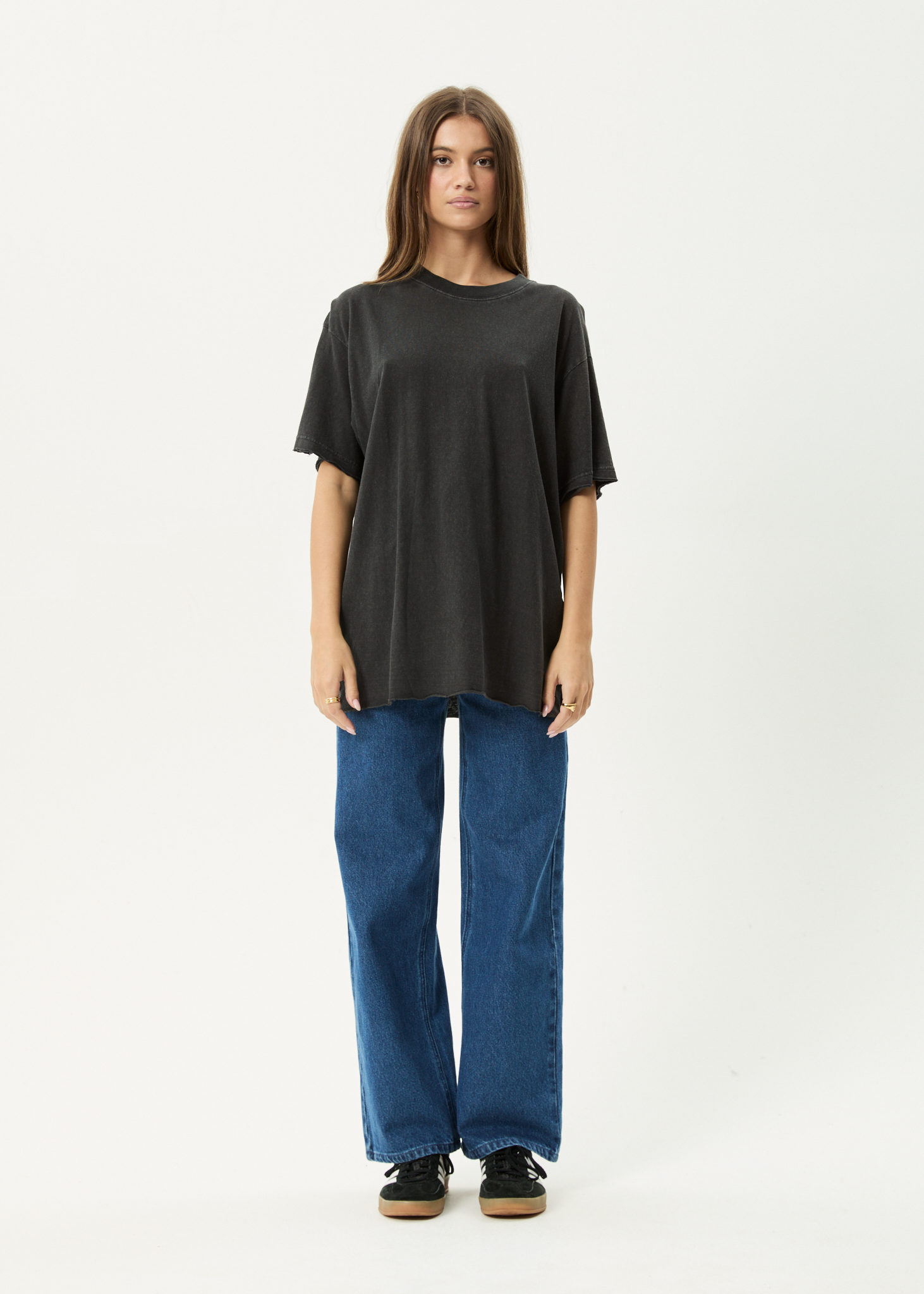 AFENDS Womens Slay - Oversized Tee - Stone Black