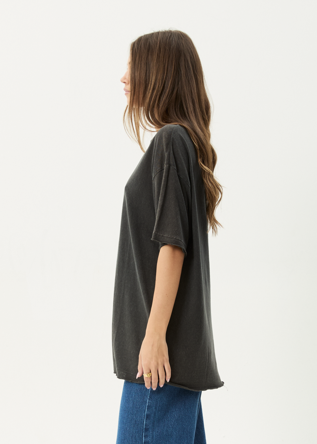AFENDS Womens Slay - Oversized Tee - Stone Black