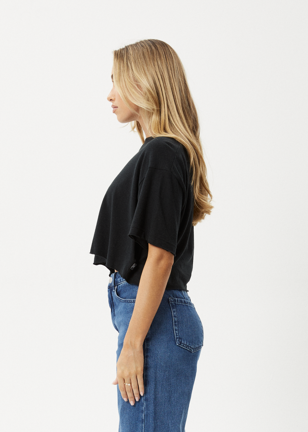 AFENDS Womens Slay Cropped - Oversized Tee - Black 