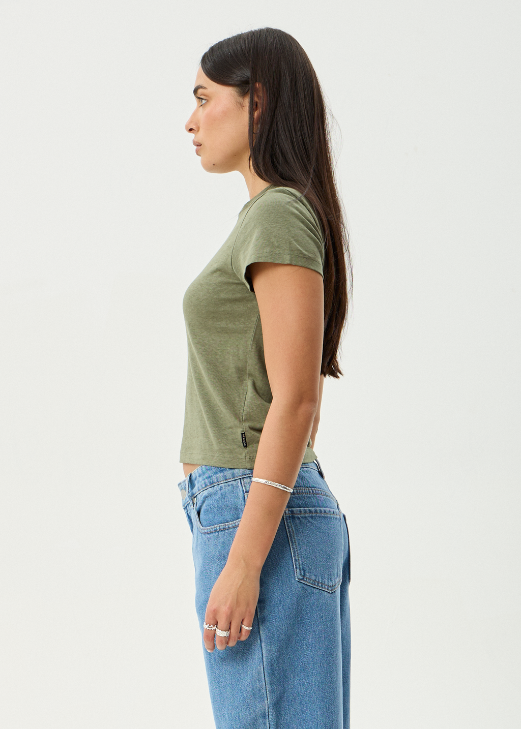 AFENDS Womens Carmen - Baby Tee - Deep Olive