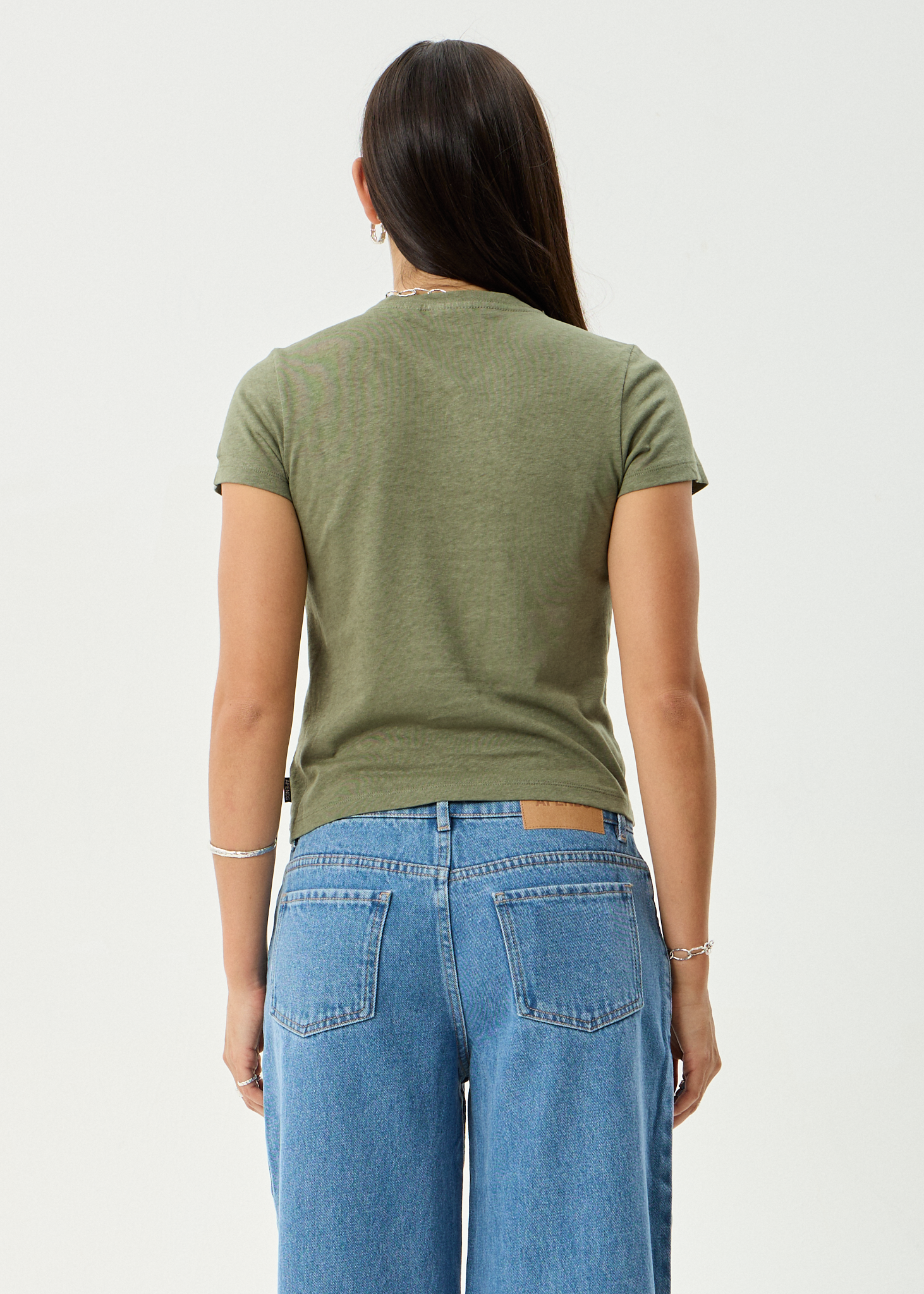 AFENDS Womens Carmen - Baby Tee - Deep Olive