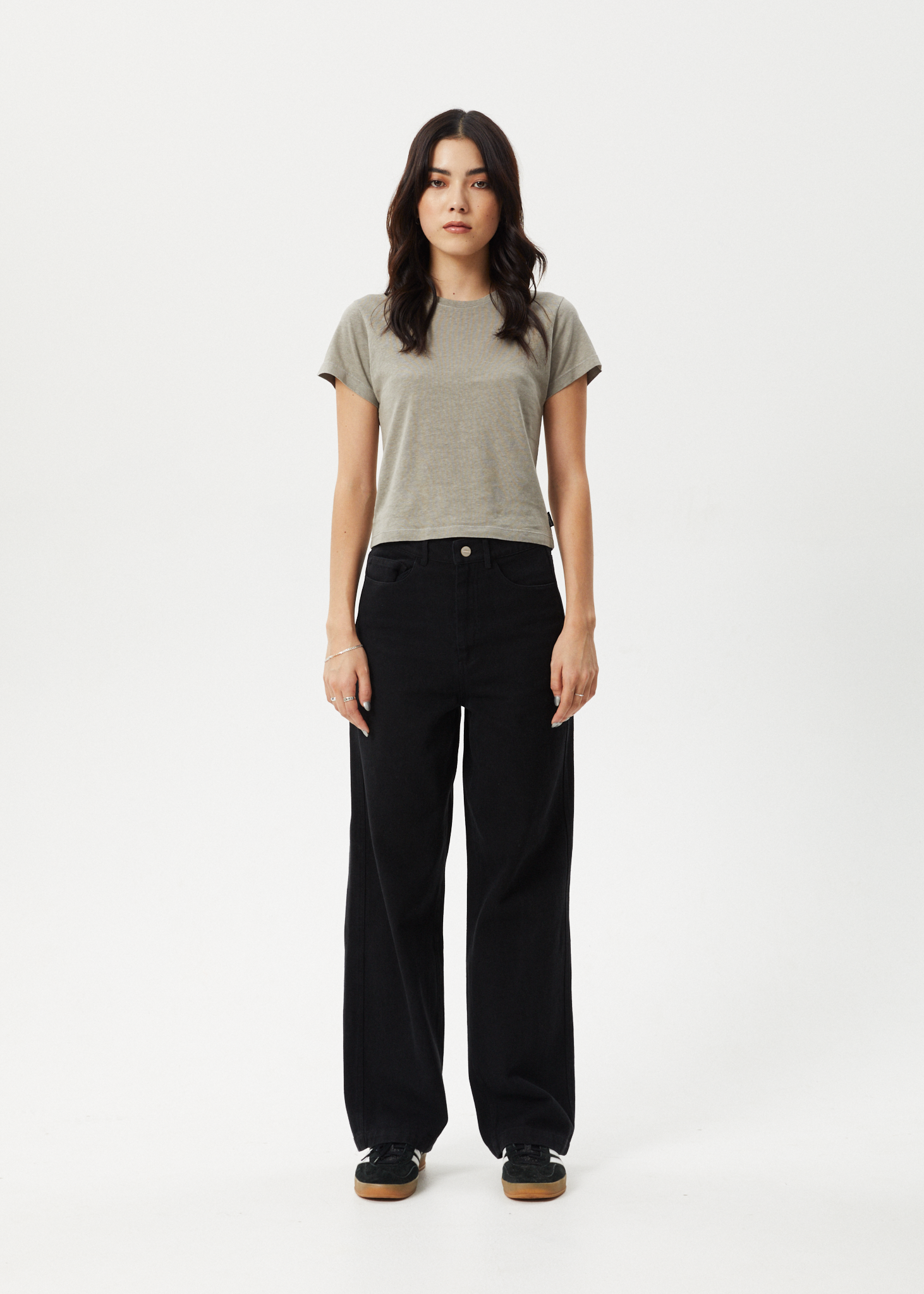 AFENDS Womens Carmen - Baby Tee - Olive