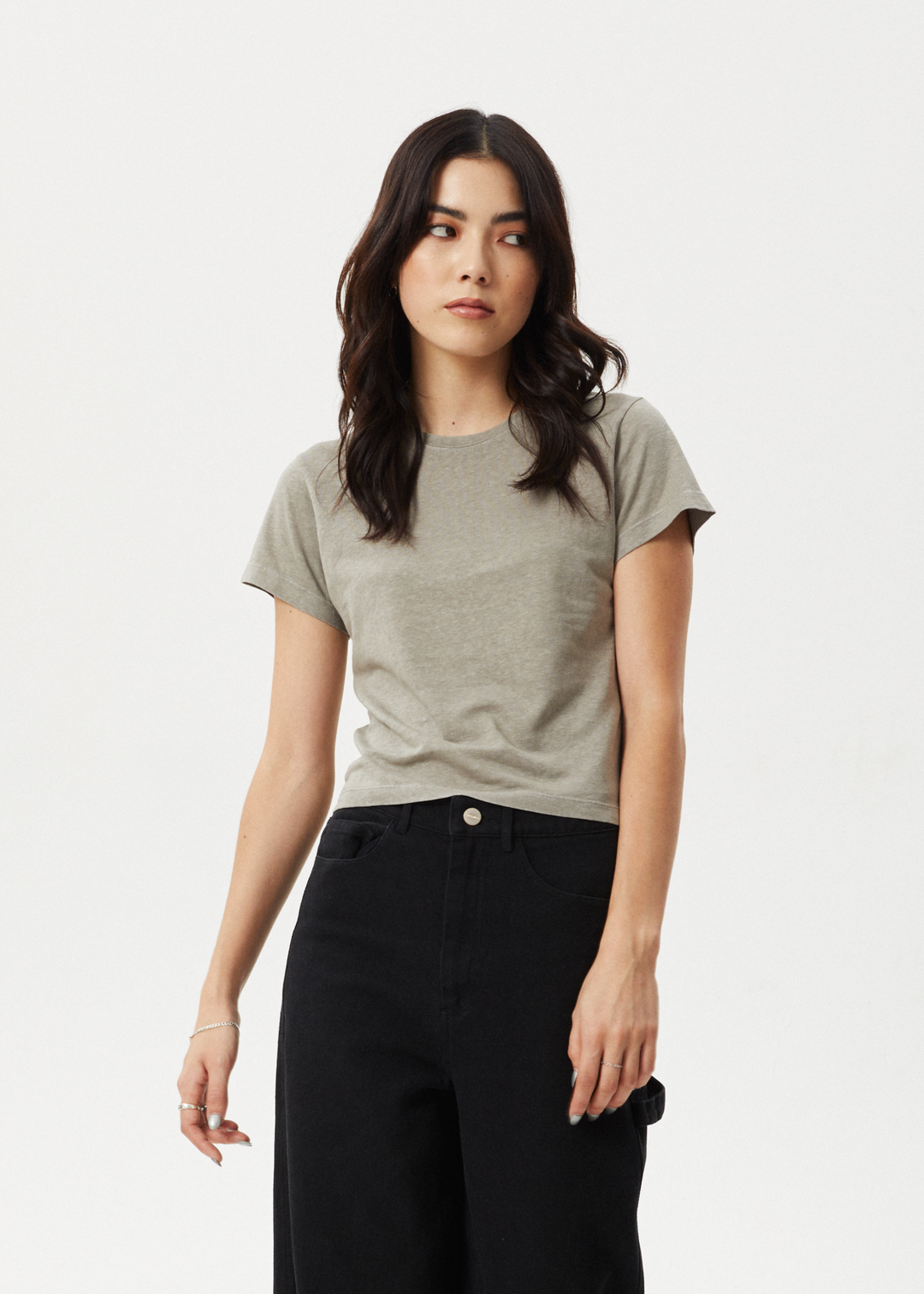 AFENDS Womens Carmen - Baby Tee - Olive 