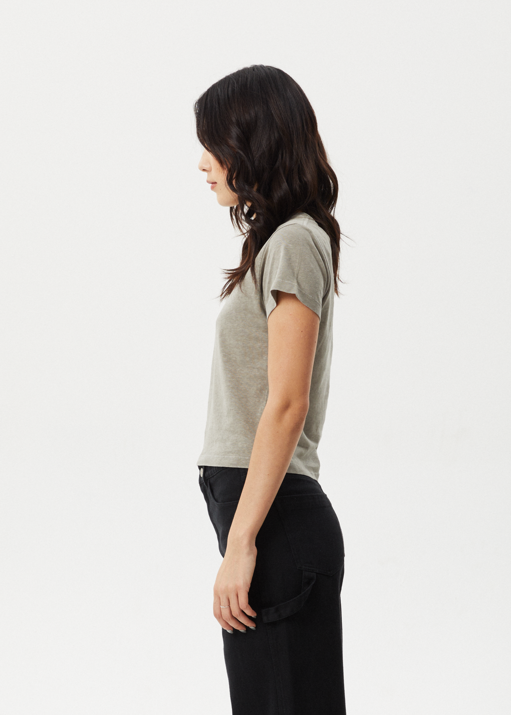 AFENDS Womens Carmen - Baby Tee - Olive