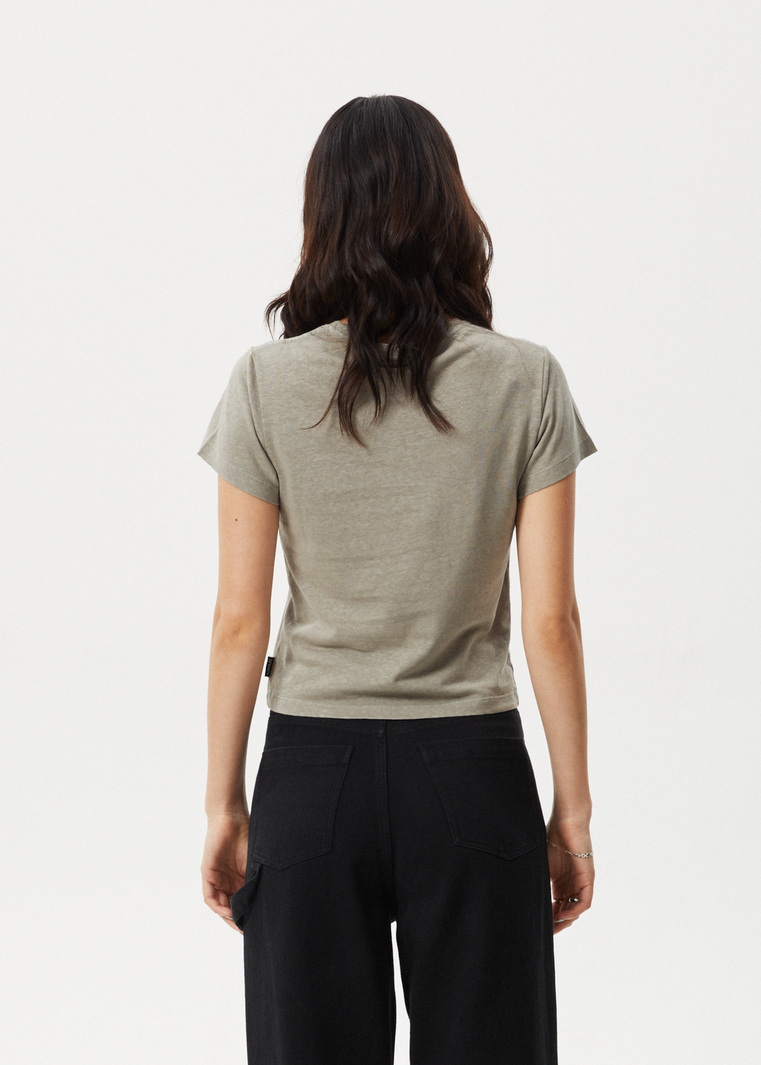 AFENDS Womens Carmen - Baby Tee - Olive 