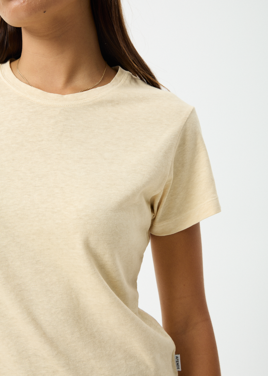 AFENDS Womens Carmen - Baby Tee - Sand 