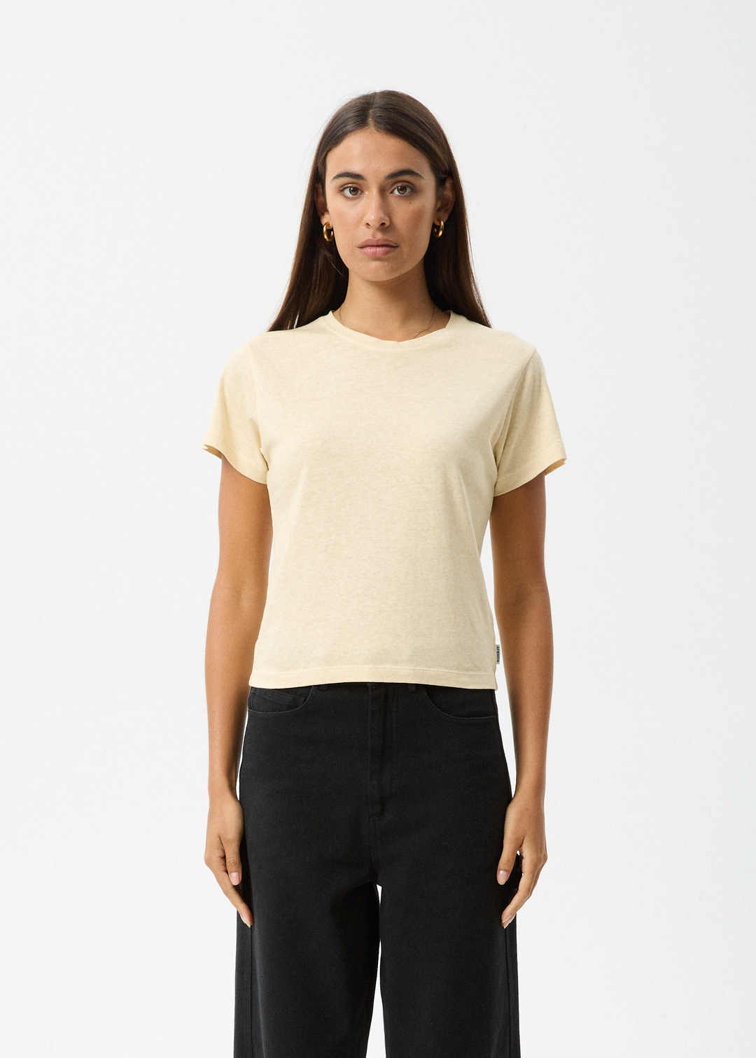 AFENDS Womens Carmen - Baby Tee - Sand 