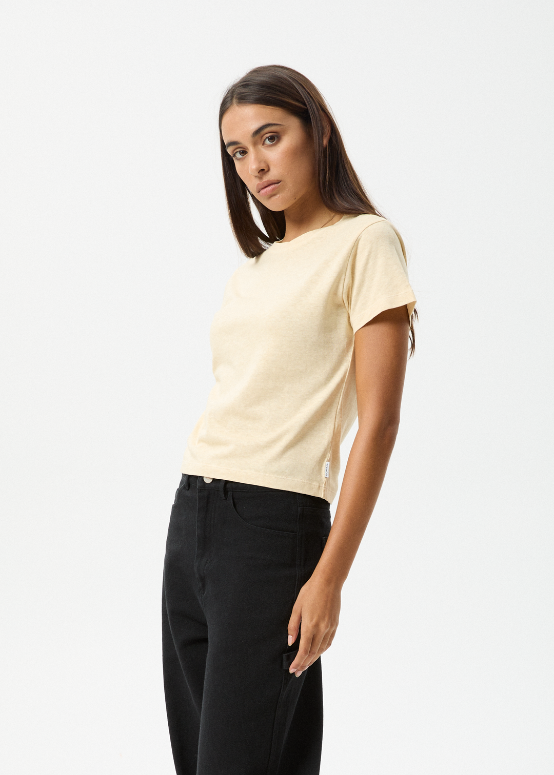 AFENDS Womens Carmen - Baby Tee - Sand 