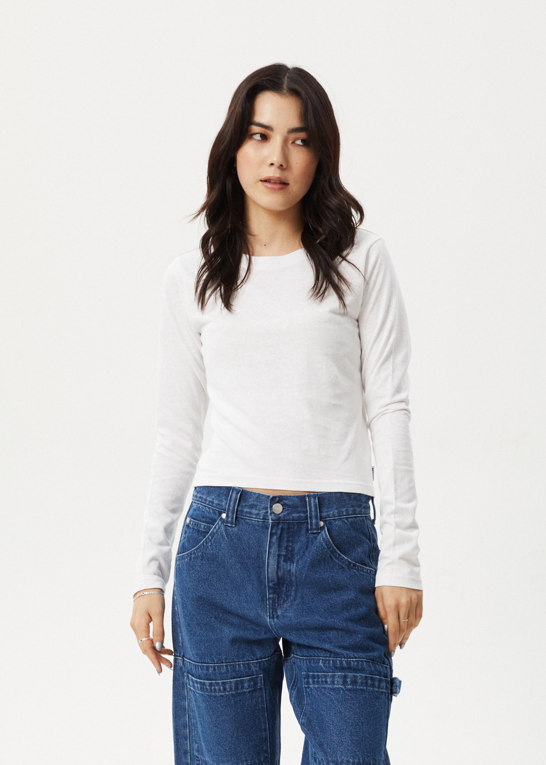 AFENDS Womens Elevate - Long Sleeve Tee - White 