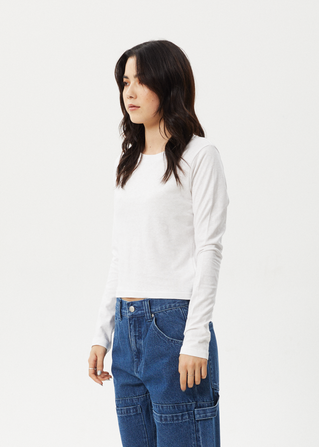 AFENDS Womens Elevate - Long Sleeve Tee - White 