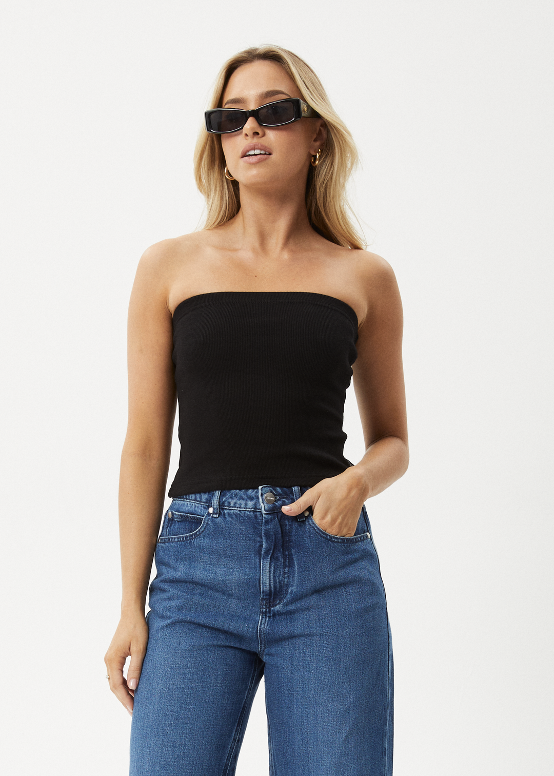 AFENDS Womens Jamie - Rib Tube Top - Black 