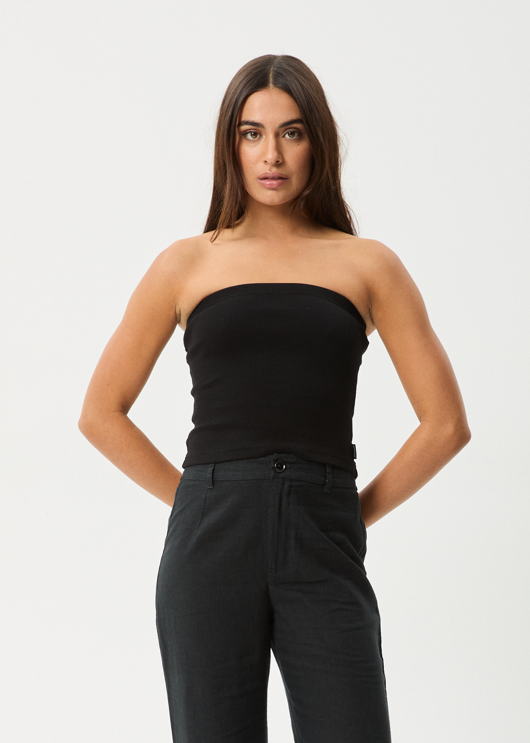 AFENDS Womens Jamie - Rib Tube Top - Black