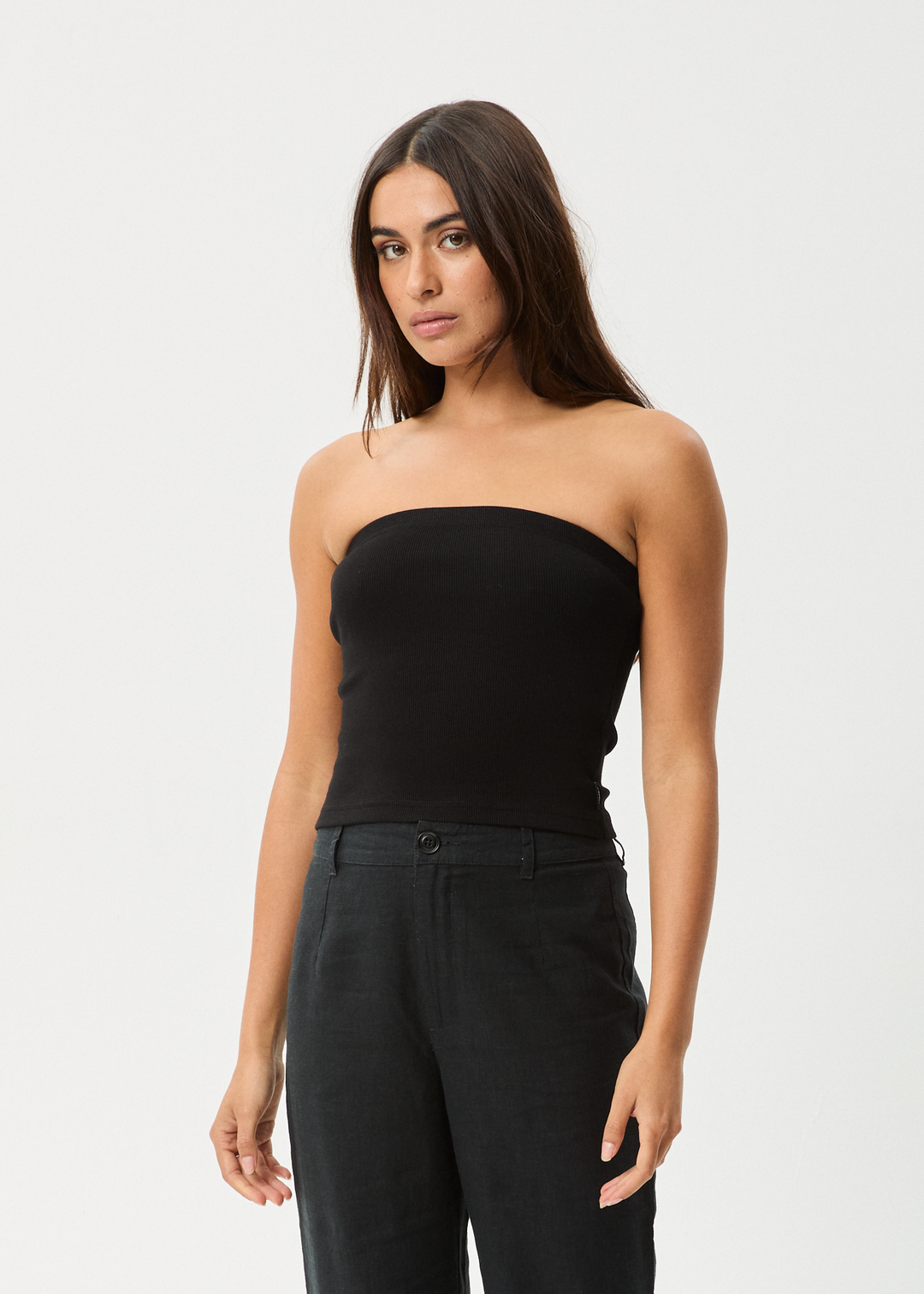 AFENDS Womens Jamie - Rib Tube Top - Black