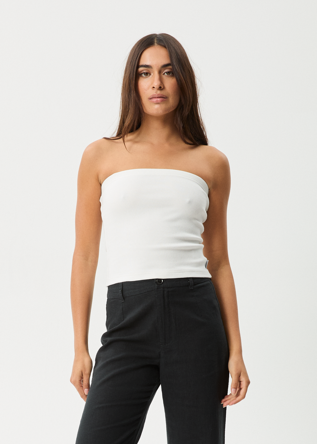 AFENDS Womens Jamie - Rib Tube Top - White