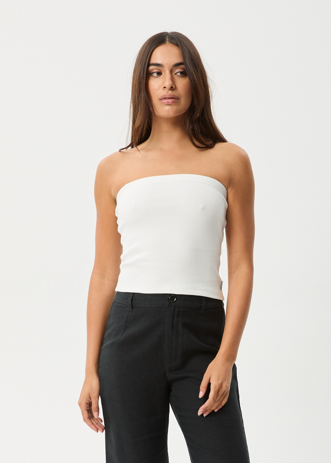 AFENDS Womens Jamie - Rib Tube Top - White