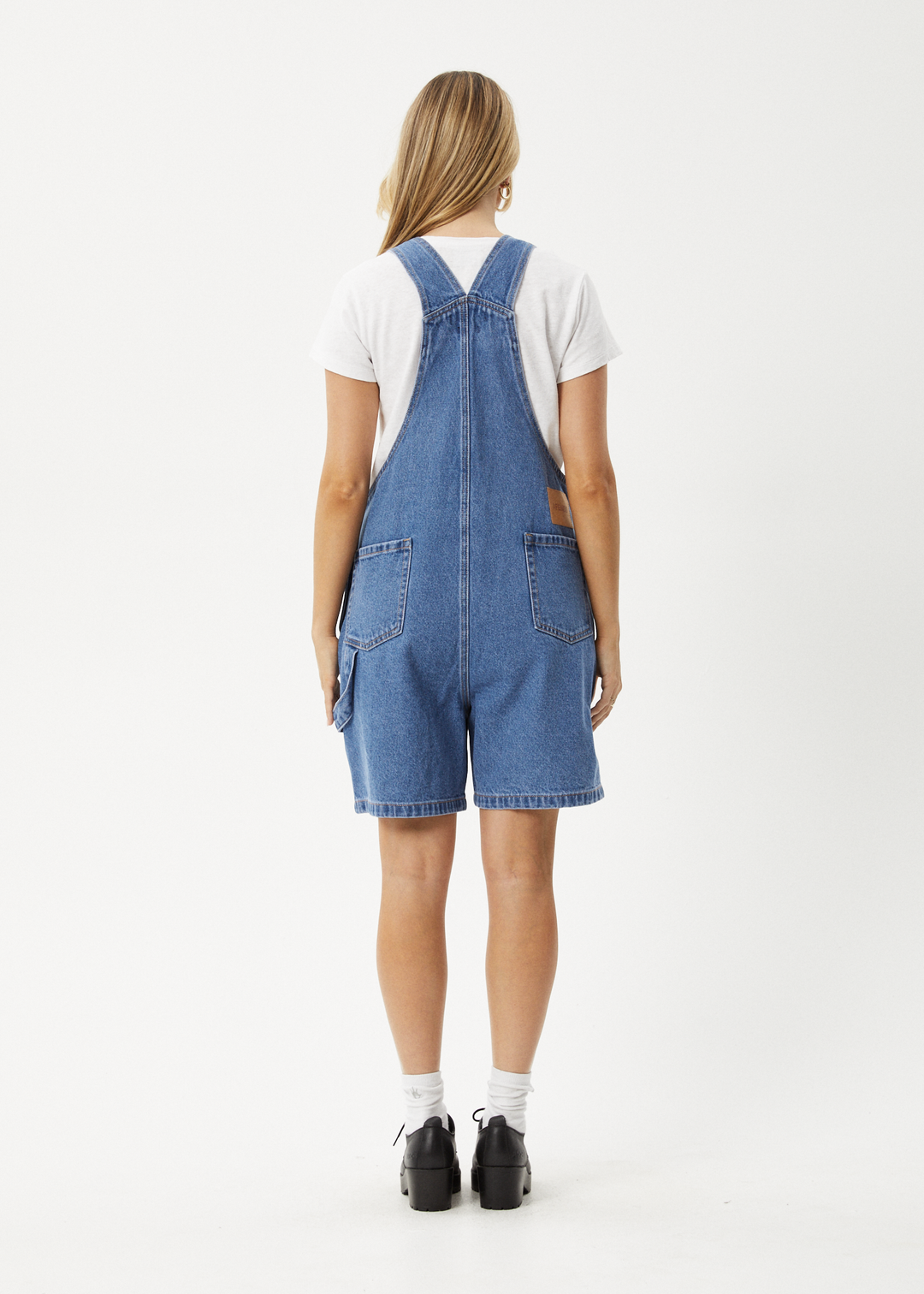 AFENDS Womens Lil Louis - Denim Overall - Worn Blue 