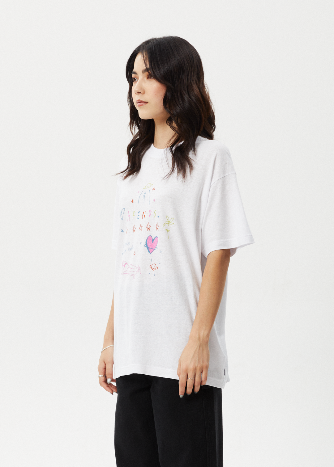 AFENDS Womens Stella - Oversized Tee - White 