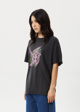 Afends Womens Gravity - Oversized Tee - Stone Black - Afends womens gravity   oversized tee   stone black 
