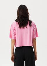 Afends Womens Connection Cropped - Oversized Tee - Pink - Afends womens connection cropped   oversized tee   pink 