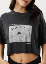Afends Womens Connection Cropped - Oversized Tee - Stone Black - Afends womens connection cropped   oversized tee   stone black 