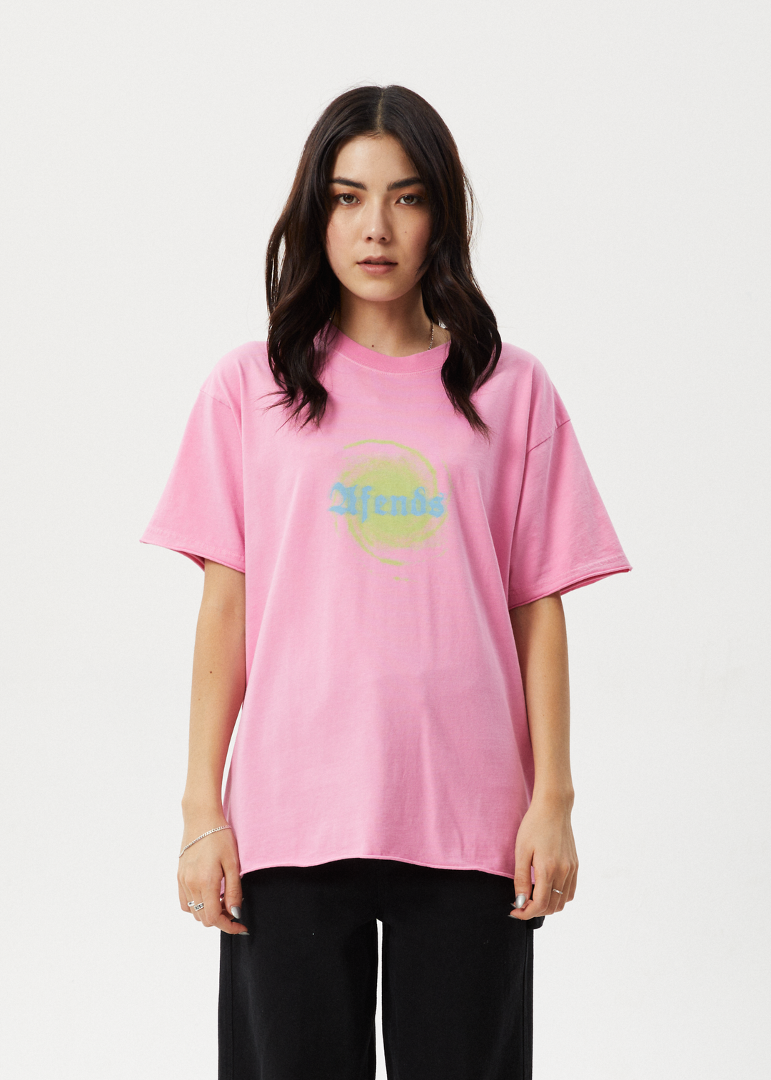 AFENDS Womens Soleil - Oversized Tee - Pink 