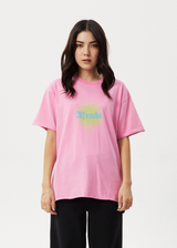 AFENDS Womens Soleil - Oversized Tee - Pink - Afends womens soleil   oversized tee   pink 