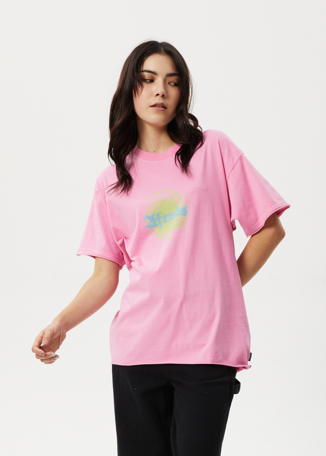 AFENDS Womens Soleil - Oversized Tee - Pink 