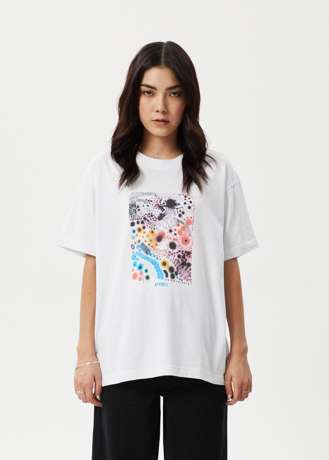 AFENDS Womens Benedict - Oversized Tee - White 