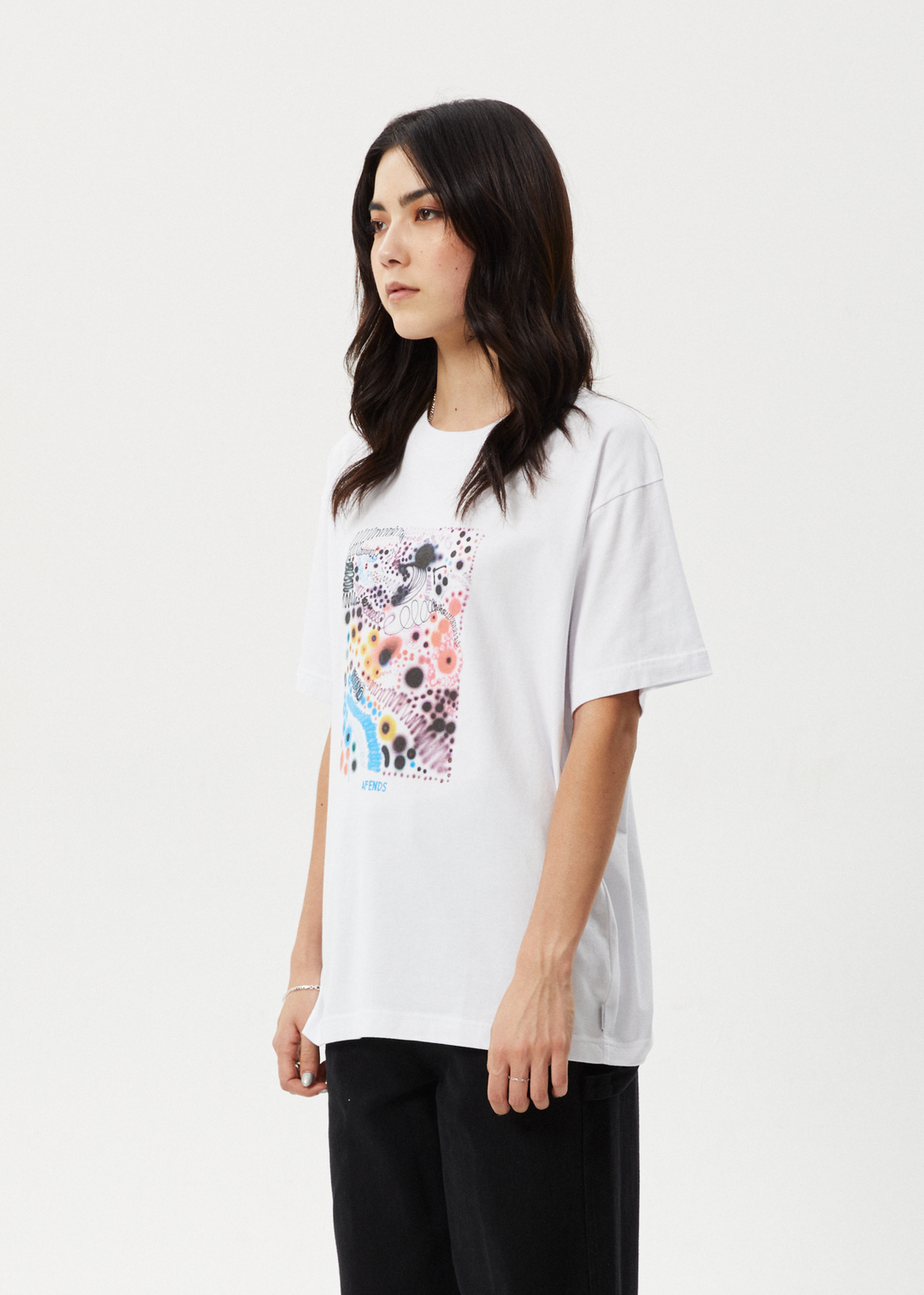 AFENDS Womens Benedict - Oversized Tee - White 