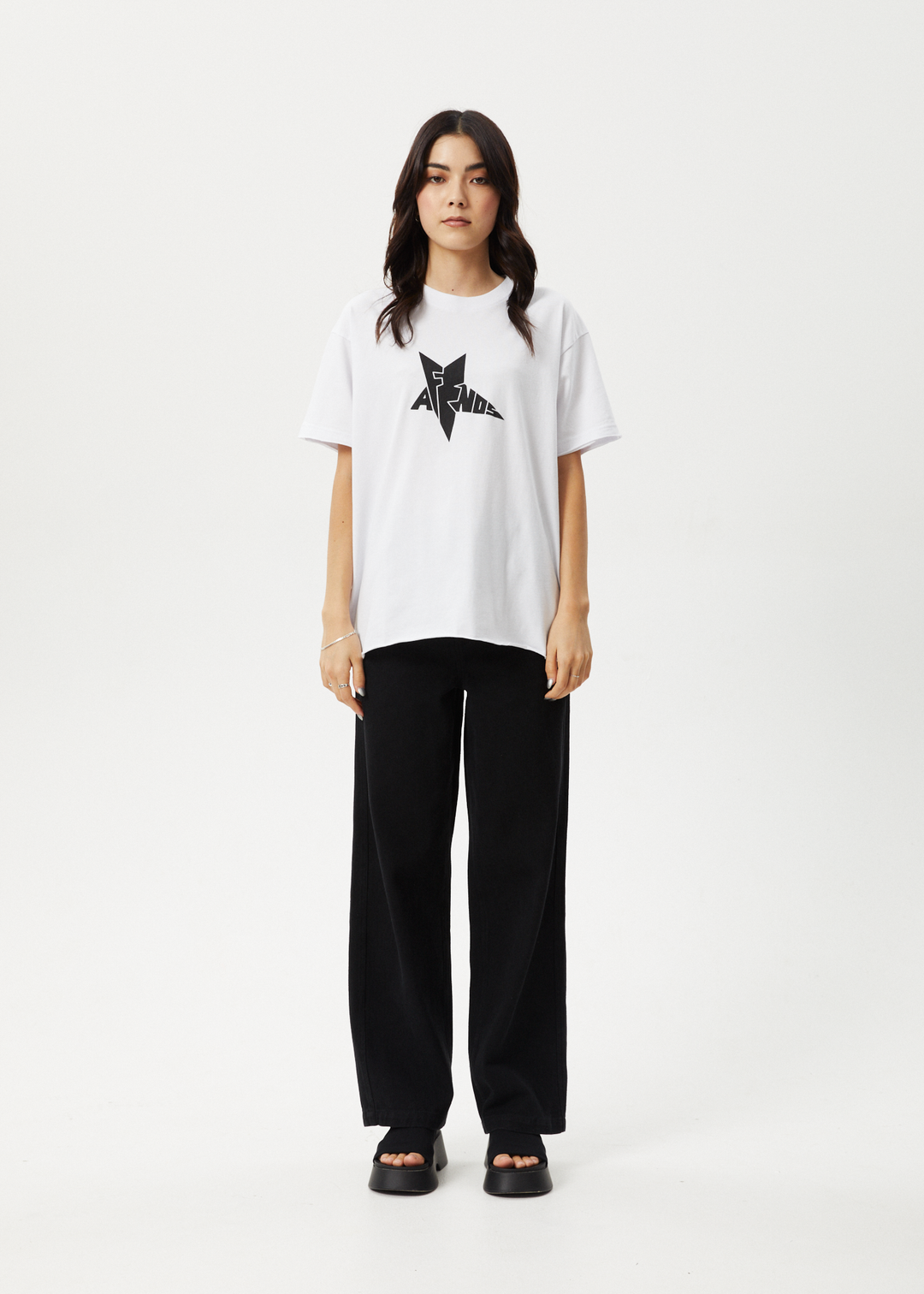 AFENDS Womens Nova - Oversized Tee - White 