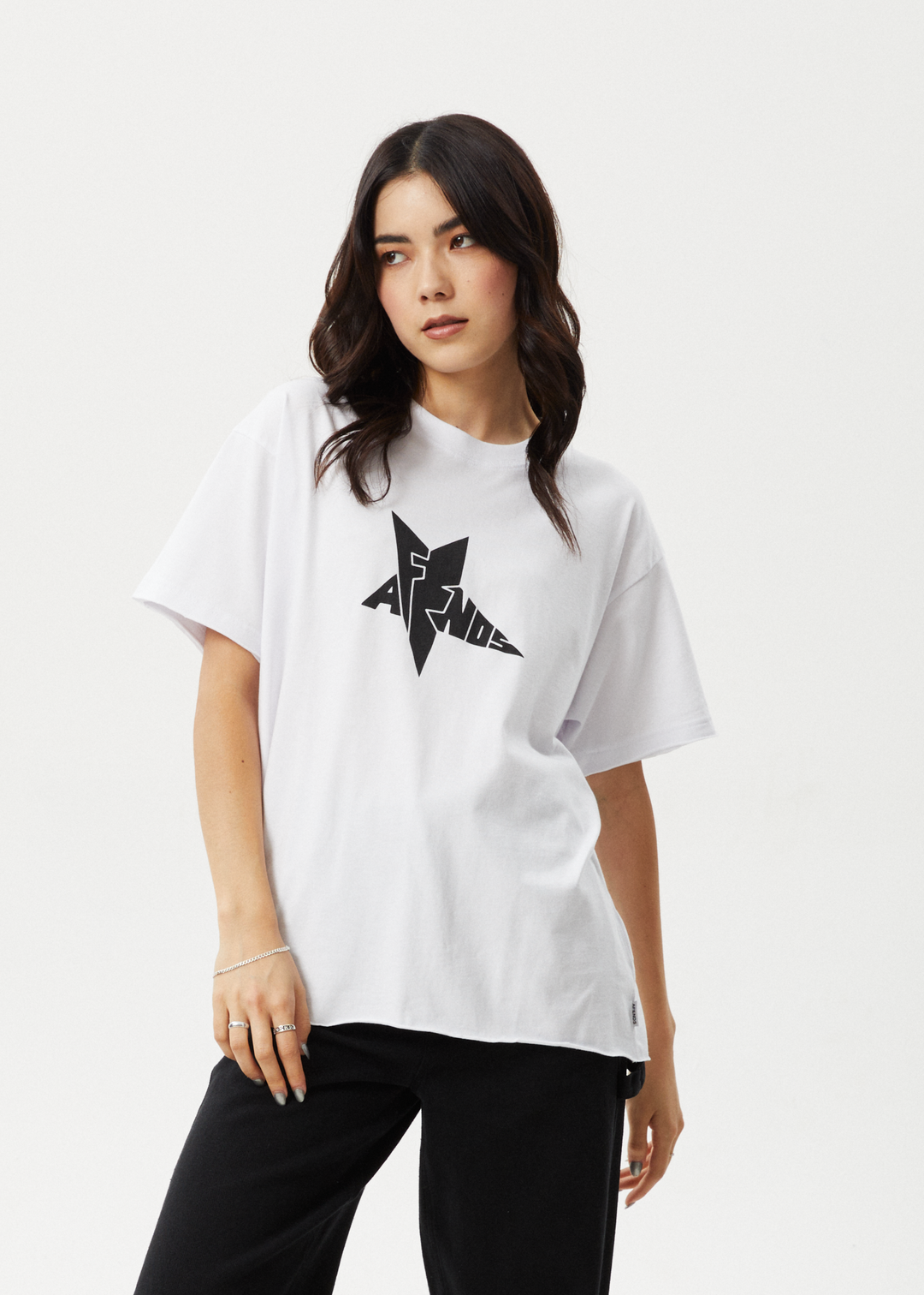 AFENDS Womens Nova - Oversized Tee - White 