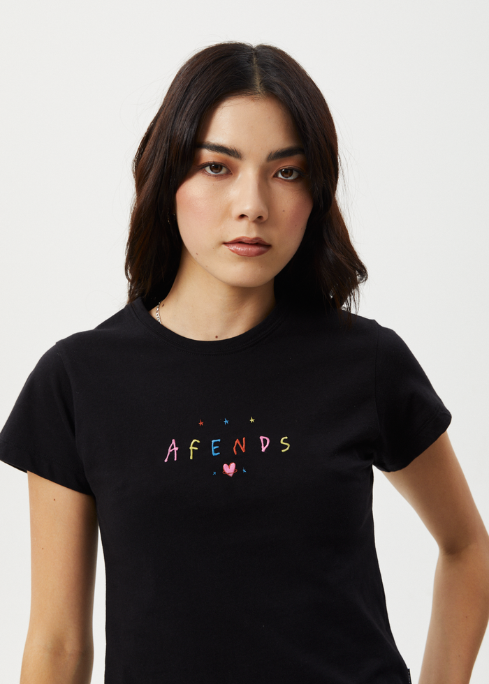 Afends Womens Funhouse - Baby Tee - Black 