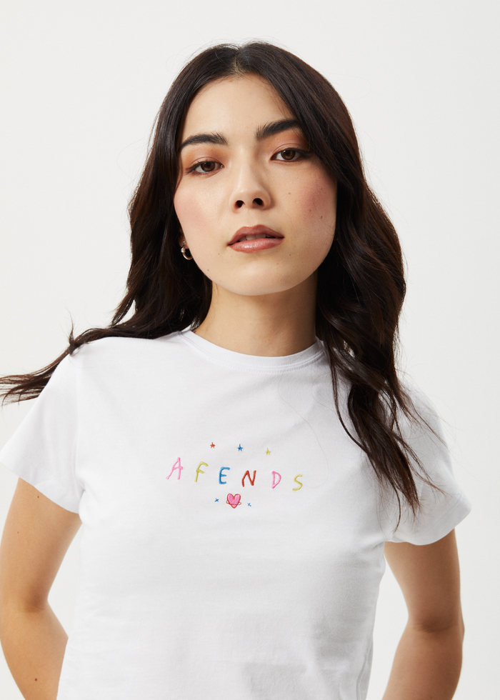 Afends Womens Funhouse - Baby Tee - White 