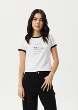 Afends Womens Baked - Ringer Baby Tee - White - Afends womens baked   ringer baby tee   white 