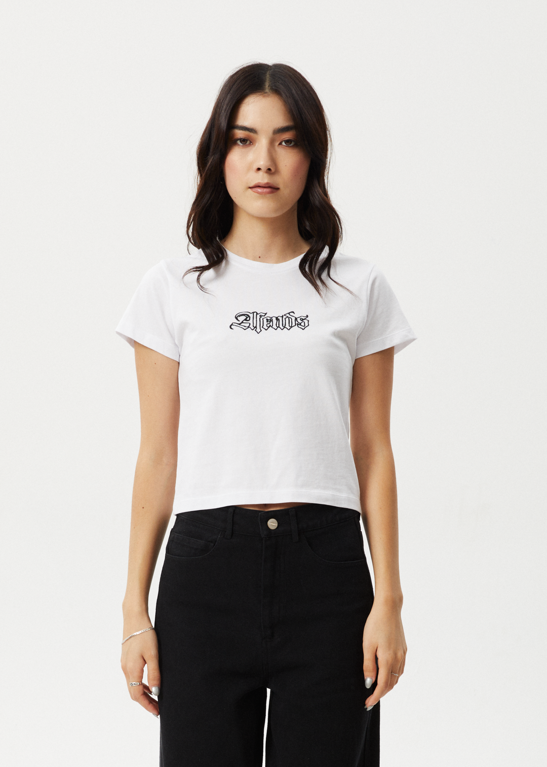 AFENDS Womens Burnt - Baby Tee - White 