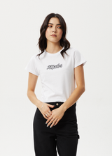 Afends Womens Burnt - Baby Tee - White - Afends womens burnt   baby tee   white 