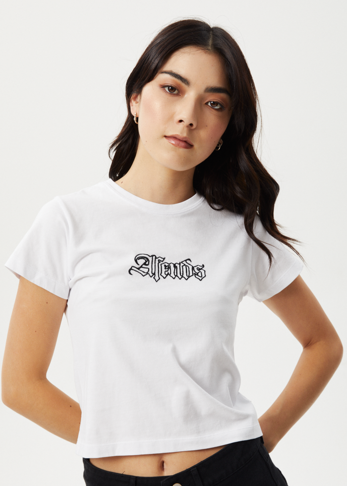Afends Womens Burnt - Baby Tee - White 