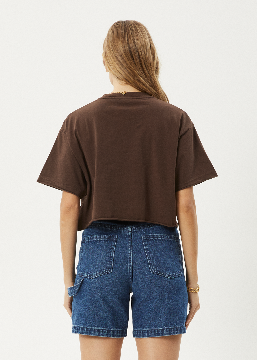 AFENDS Womens Alohaz - Slay Cropped Tee - Coffee 