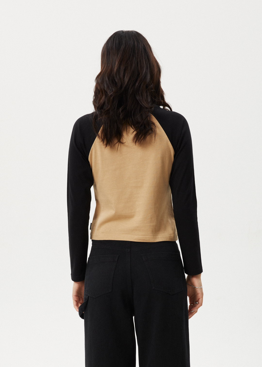 AFENDS Womens Aster Raglan - Long Sleeve Tee - Tan 